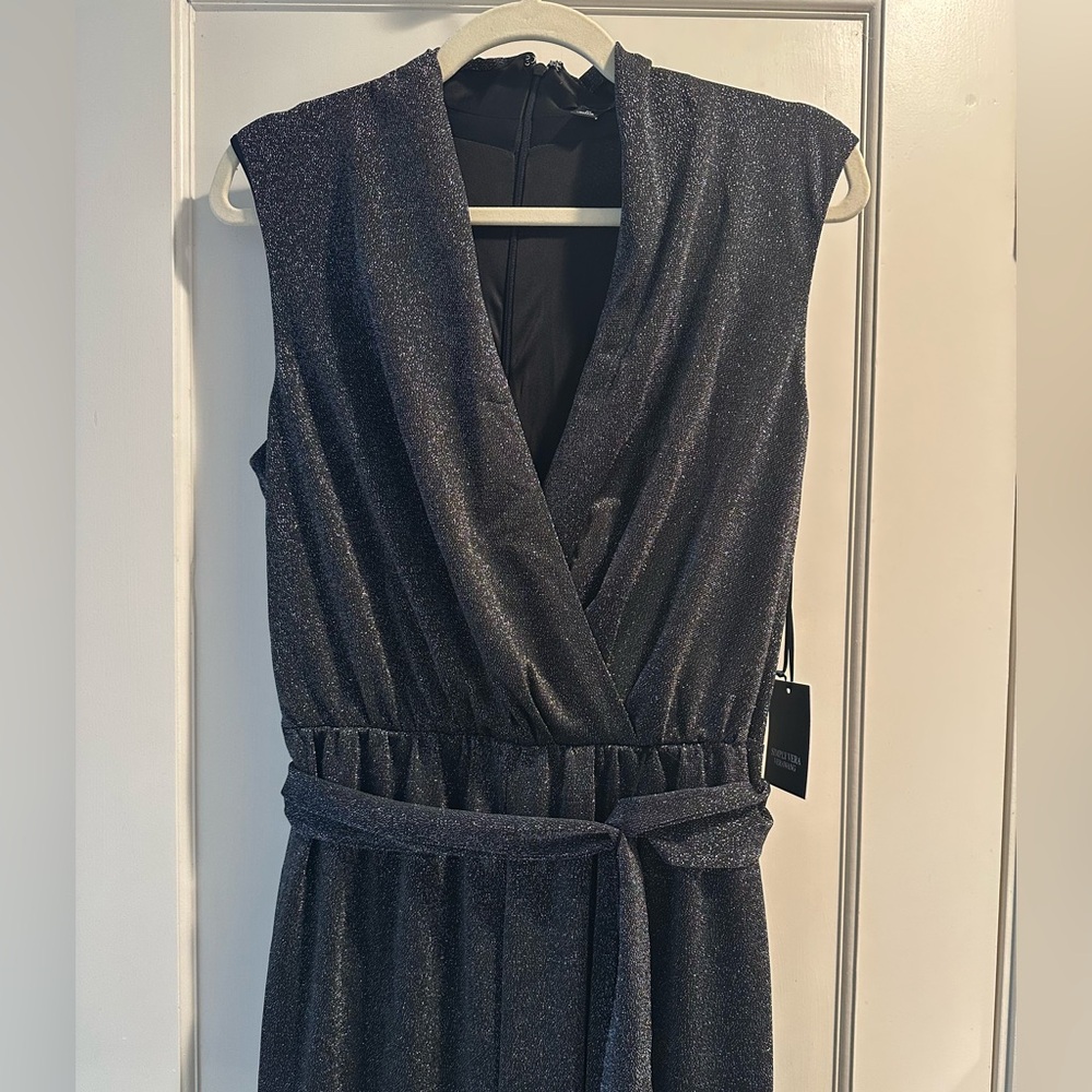 Simply Vera Vera Wang Black Shimmer Strapless Wrap Dress